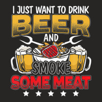 Drink Beer And Smoke Meat Barbecue Grill Master Grilling Ladies Fitted T-shirt | Artistshot