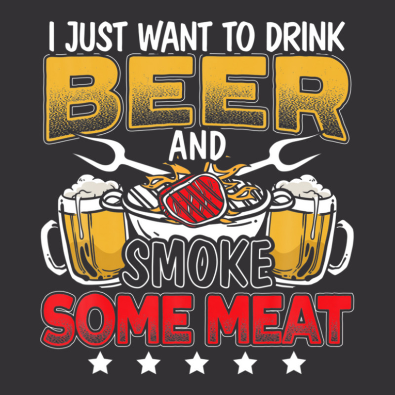 Drink Beer And Smoke Meat Barbecue Grill Master Grilling Vintage Hoodie by xwiishdoohr | Artistshot