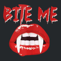 Bite Me Funny Halloween Vampire Bite Me Tank Top Crewneck Sweatshirt | Artistshot