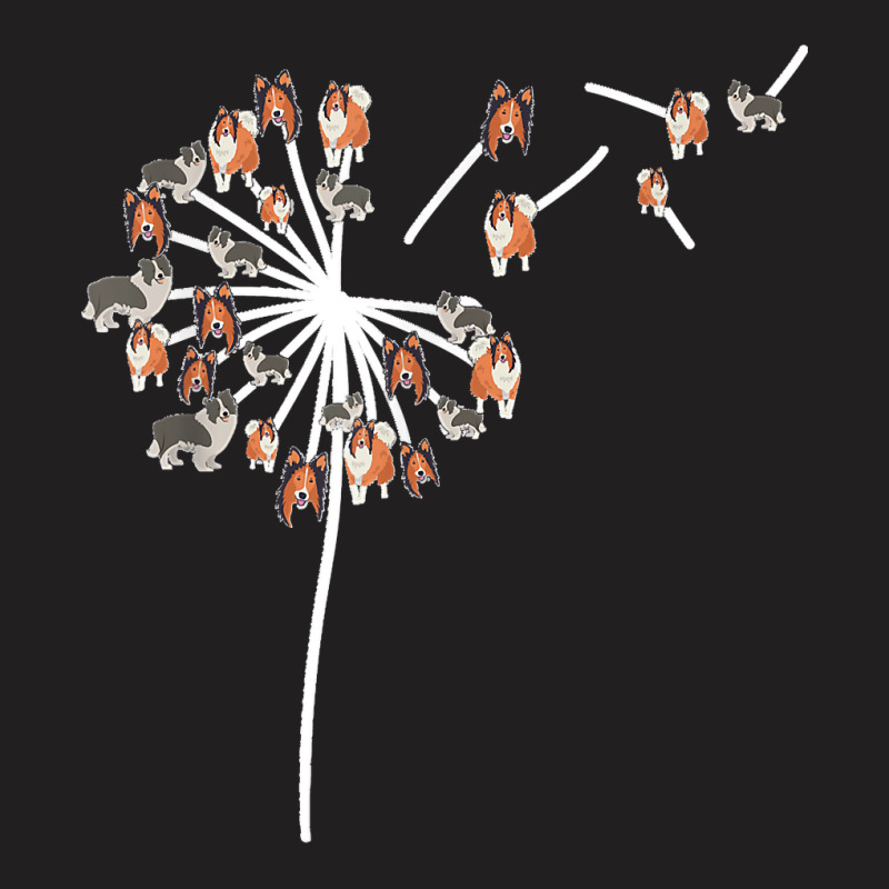 Dandelion Flying Rough Collie Flower For Dog Lover Herbalist T-Shirt by ISAIASSANTIAGO | Artistshot