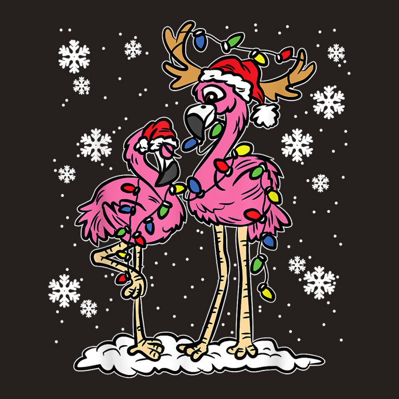 Flamingo Christmas Lights Santa Hat Pajama Cute Animal X Mas T Shirt Tank Top | Artistshot