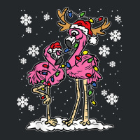 Flamingo Christmas Lights Santa Hat Pajama Cute Animal X Mas T Shirt Crewneck Sweatshirt | Artistshot