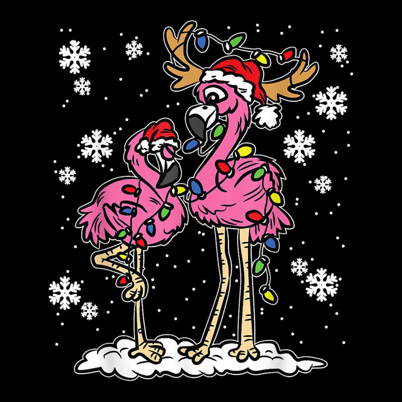 Flamingo Christmas Lights Santa Hat Pajama Cute Animal X Mas T Shirt Zipper Hoodie | Artistshot