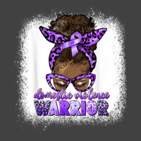 Black Woman Domestic Violence Warrior Afro Messy Bun Purple T Shirt Vintage T-shirt | Artistshot