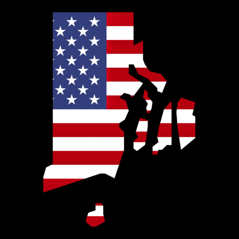 Rhode Island Map Silhouette Filled With Us Flag On Black Background Adjustable Cap by TERRANCESCOTT | Artistshot