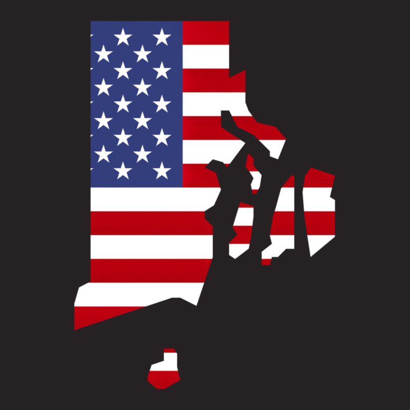 Rhode Island Map Silhouette Filled With Us Flag On Black Background Vintage Cap by TERRANCESCOTT | Artistshot