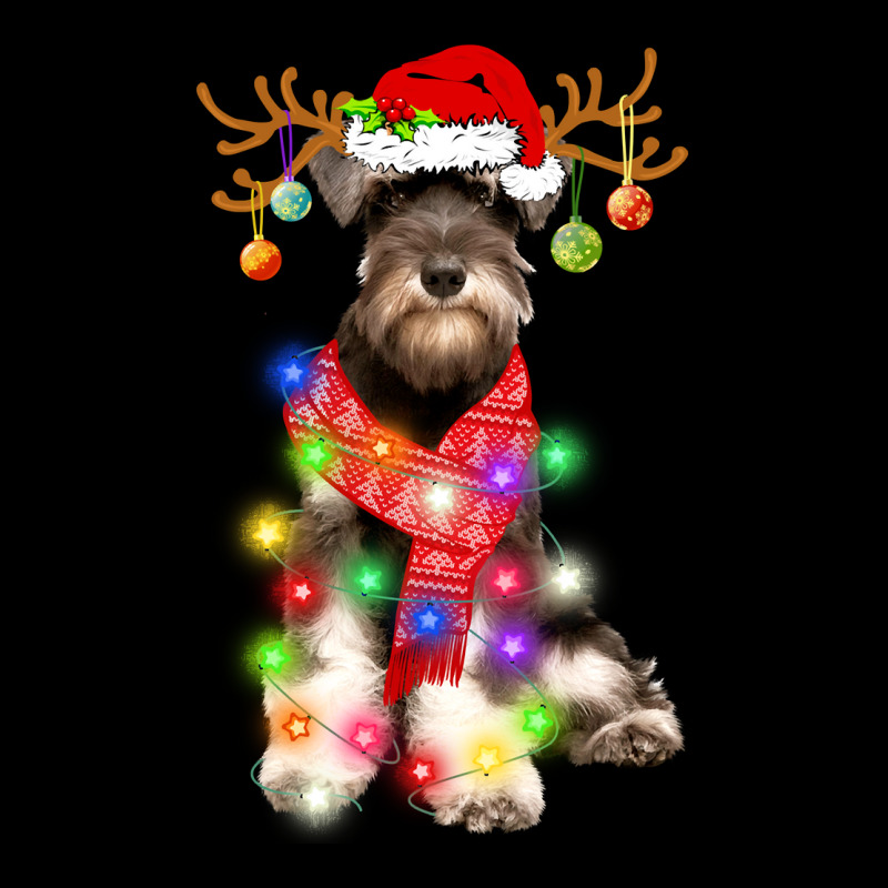 Funny Puppy Lover Schnauzer Christmas Lights Pajama Long Sleeve T Shir Unisex Jogger | Artistshot