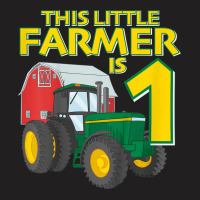 Kids 1 Year Old Green Farm Tractor Birthday Party Farmer 1st Gift T-shirt | Artistshot