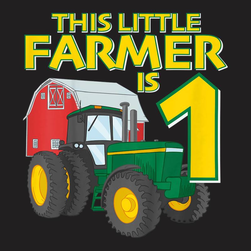 Kids 1 Year Old Green Farm Tractor Birthday Party Farmer 1st Gift T-shirt | Artistshot