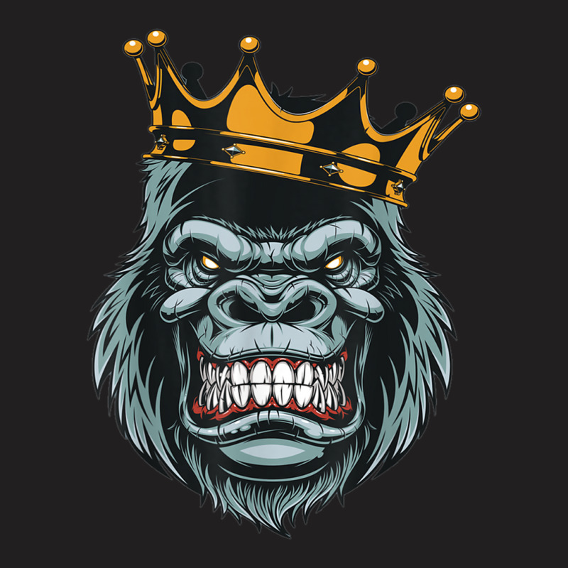 Gorilla King Ferocious Gorilla On With Crown Christmas Gifts T-shirt | Artistshot