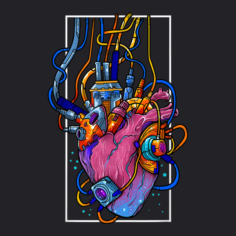 Cyborg Robot Heart Vaporwave Futuristic Cyberpunk Clothing Youth Tee by KathleenSusanBuckler | Artistshot