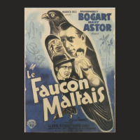 Maltese Falcon - Vintage French Movie Poster (humphrey Bogart Ladies Fitted T-shirt | Artistshot