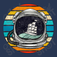 Astronaut And Retro Rainbow Ladies Denim Jacket | Artistshot