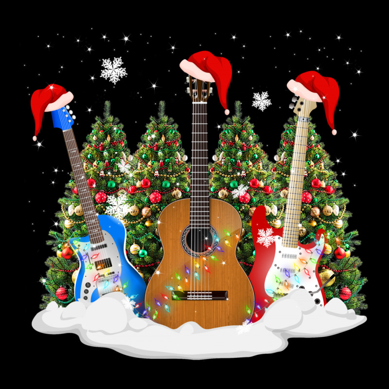 Christmas Guitar Cropped Hoodie | Artistshot