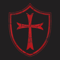 Distressed Knights Templar Cross And Shield Crusader T-shirt | Artistshot