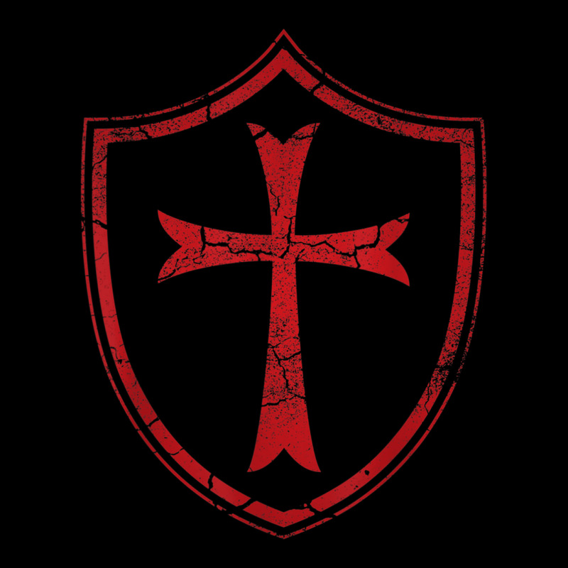 Distressed Knights Templar Cross And Shield Crusader Pocket T-shirt | Artistshot