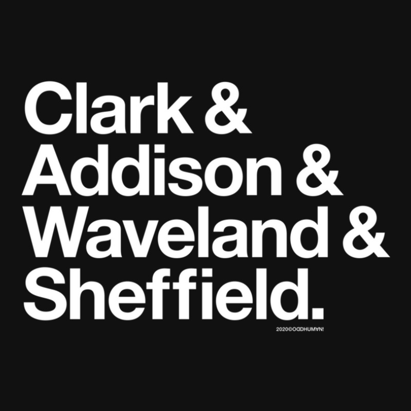 Clark & Addison & Waveland & Sheffield Chicago Graphic T-shirt by LindaWilliams | Artistshot