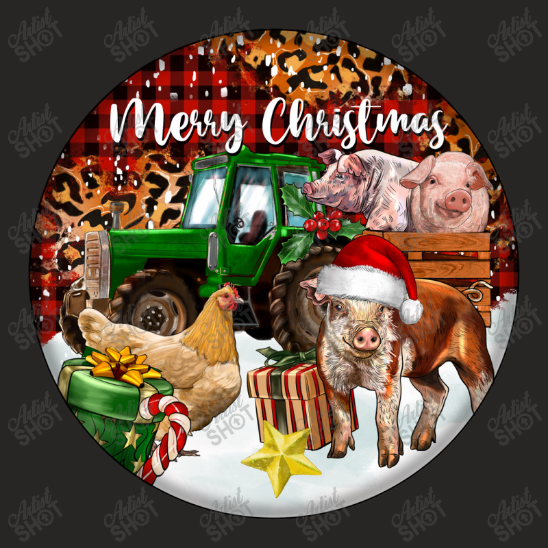 Merry Christmas Farm Animals Ladies Fitted T-Shirt by FaDigitalArtStudio | Artistshot