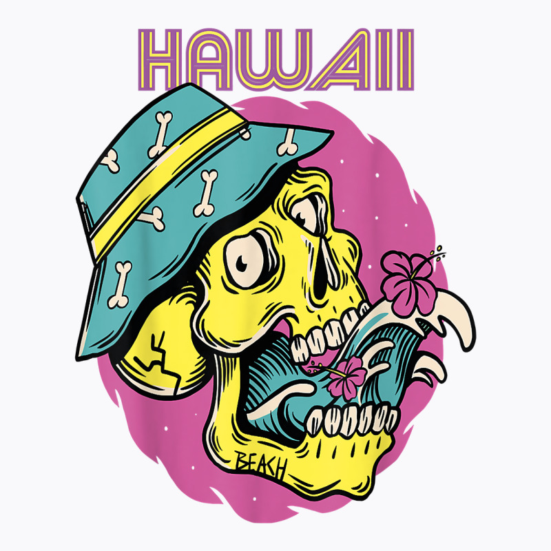 Hawaii Skull Vacation Surfing With Funny Skulls T Shirt T-shirt | Artistshot