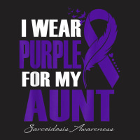 I Wear Purple For My Aunt Sarcoidosis Awareness Feather T Shirt T-shirt | Artistshot