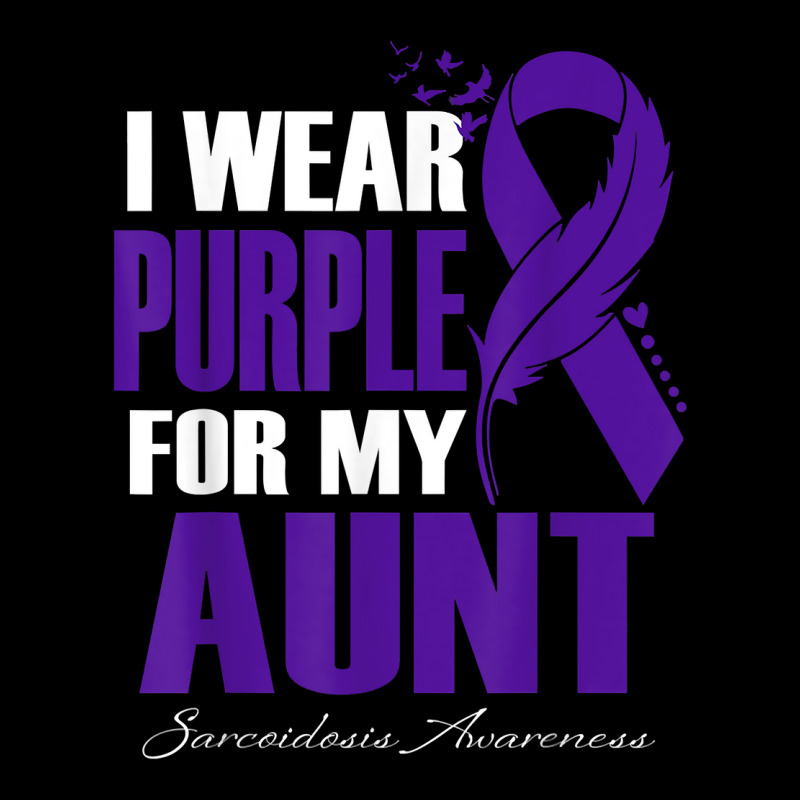 I Wear Purple For My Aunt Sarcoidosis Awareness Feather T Shirt V-neck Tee | Artistshot