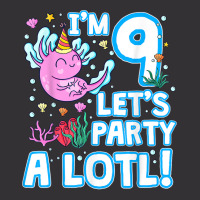 I'm 9 Year Old Let's Axolotl Party A Lotl! 9th Bday Axolotl T Shirt Vintage Hoodie And Short Set | Artistshot