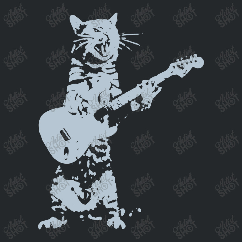 Cat Playing Guitar Crewneck Sweatshirt | Artistshot