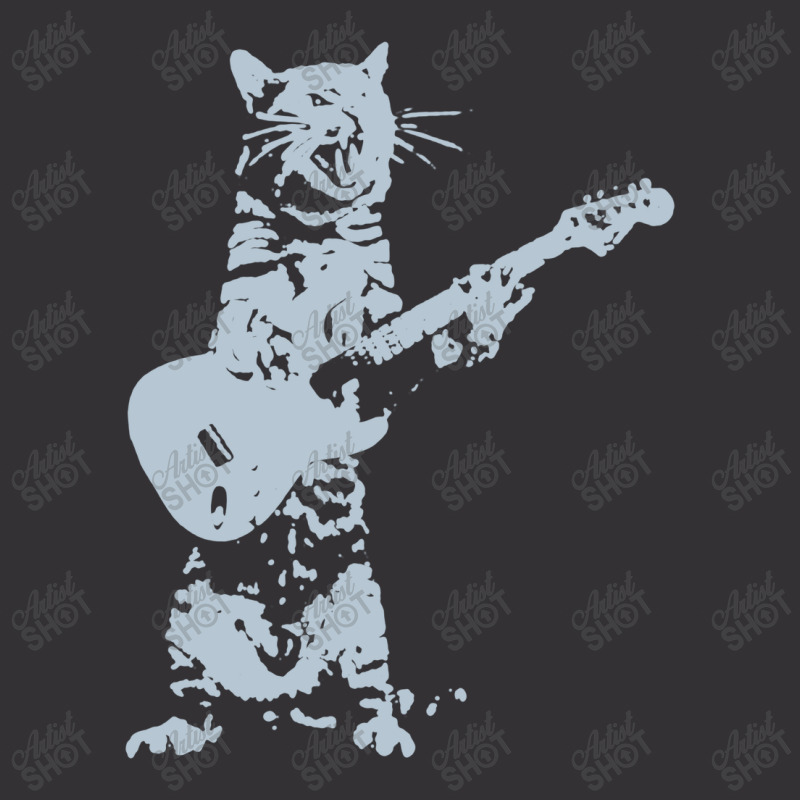 Cat Playing Guitar Vintage Hoodie And Short Set | Artistshot