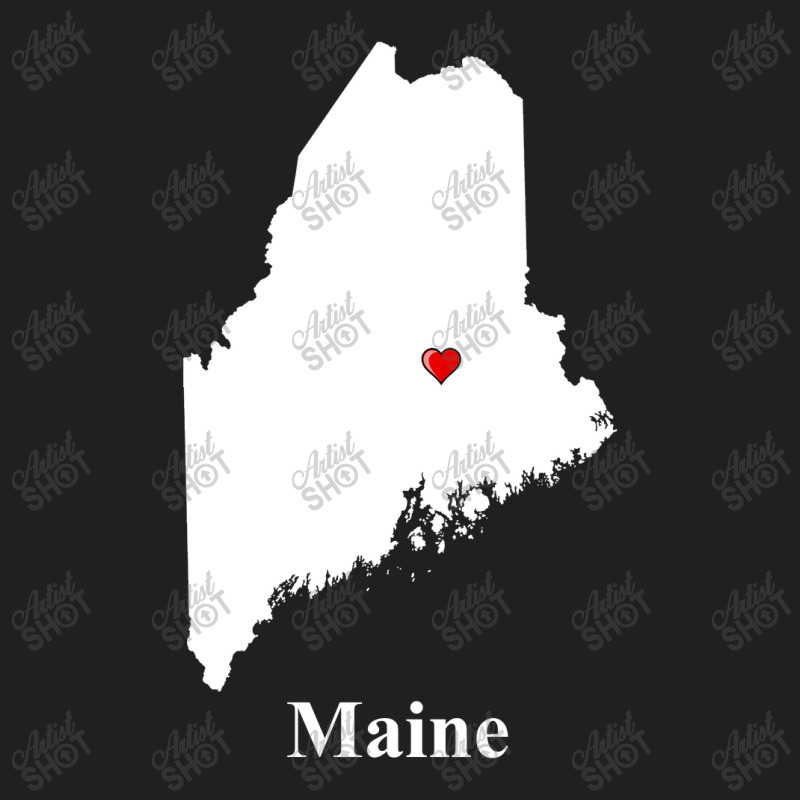 Maine Love Map T-shirt | Artistshot