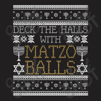 Deck The Halls With Matzo Balls Ugly Hanukkah Sweater Mini Skirt T-shirt | Artistshot