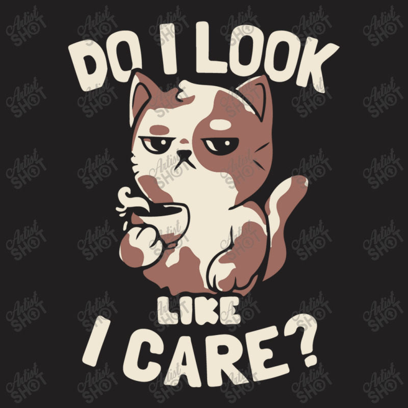 Do I Look Like I Care   Lazy Cute Coffee Cat Gift T-shirt | Artistshot