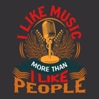 I Like Music More Than I Like People Vintage Hoodie And Short Set | Artistshot