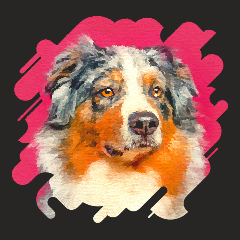 Australian Shepherd T  Shirt Australian Shepherd   Blue Merle Portrait Ladies Fitted T-Shirt by lgraham760 | Artistshot