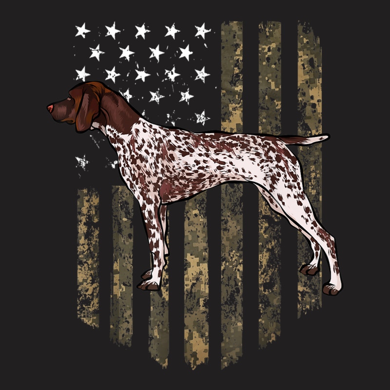 Camo American Flag German Shorthaired Pointer 4th Of July T-Shirt by CesarRobertoRamirez | Artistshot