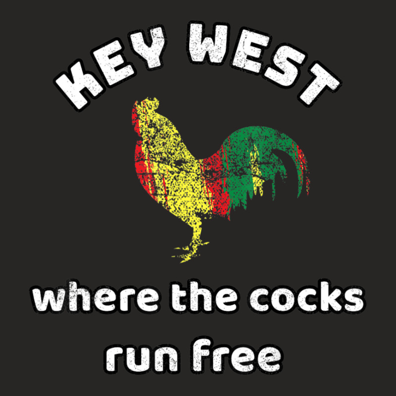 Key West Lgbt Where The Cocks Run Free Funny Souvenir Ladies Fitted T-Shirt by degreesgunner | Artistshot