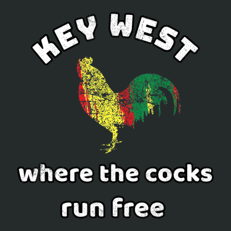 Key West Lgbt Where The Cocks Run Free Funny Souvenir Women's Triblend Scoop T-shirt by degreesgunner | Artistshot