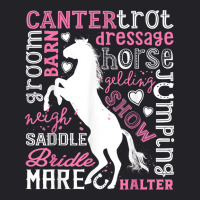 Horse Typography Word Art Girls Horseback Riding Equestrian Youth Tee | Artistshot