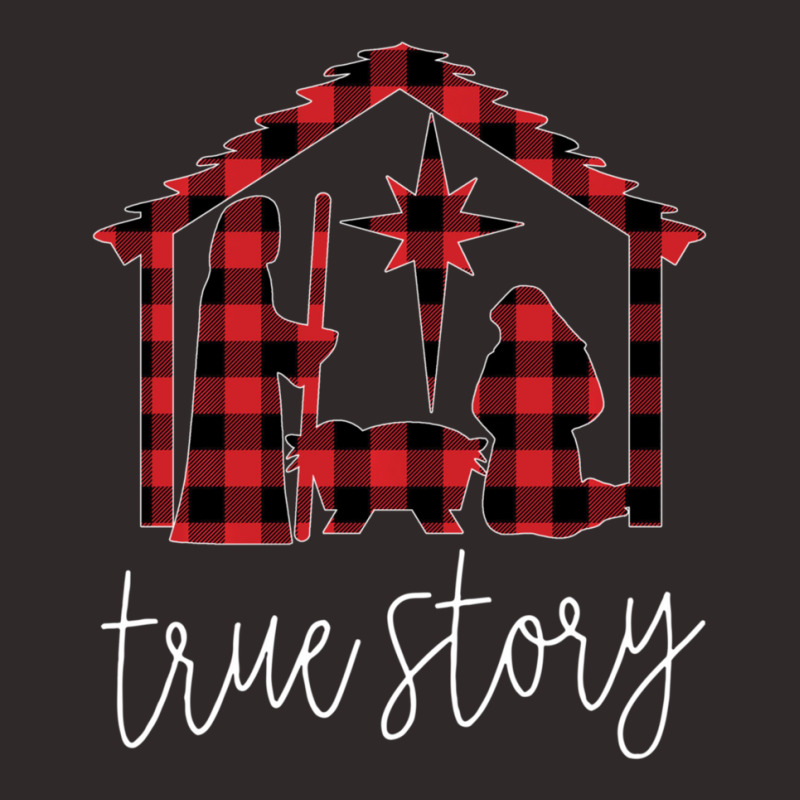 True Story Christmas Manger Nativity Scene Buffalo Plaid Racerback Tank by behindcedar22 | Artistshot