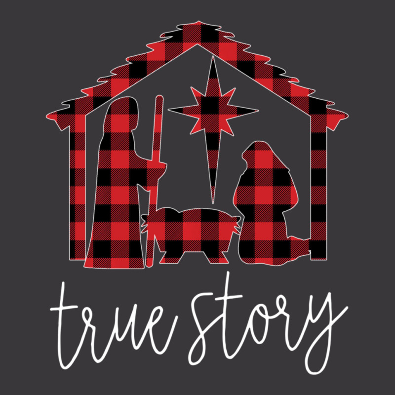 True Story Christmas Manger Nativity Scene Buffalo Plaid Ladies Curvy T-Shirt by behindcedar22 | Artistshot