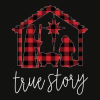 True Story Christmas Manger Nativity Scene Buffalo Plaid Scorecard Crop Tee | Artistshot