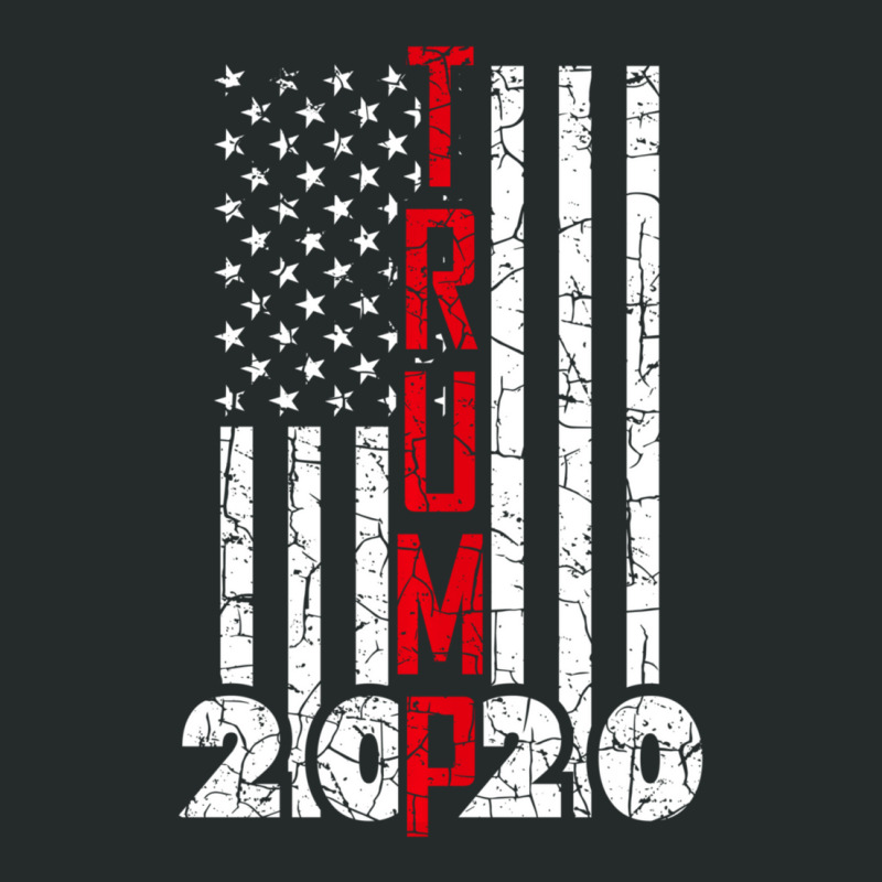 Trump Vintage American Flag Usa 2020 Presidential Election Women's Triblend Scoop T-shirt by behindcedar22 | Artistshot