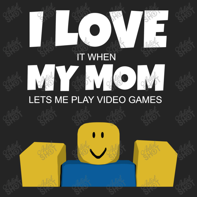 Roblox NOOB I Love My Mom Funny Gamer Gift new black T shirts