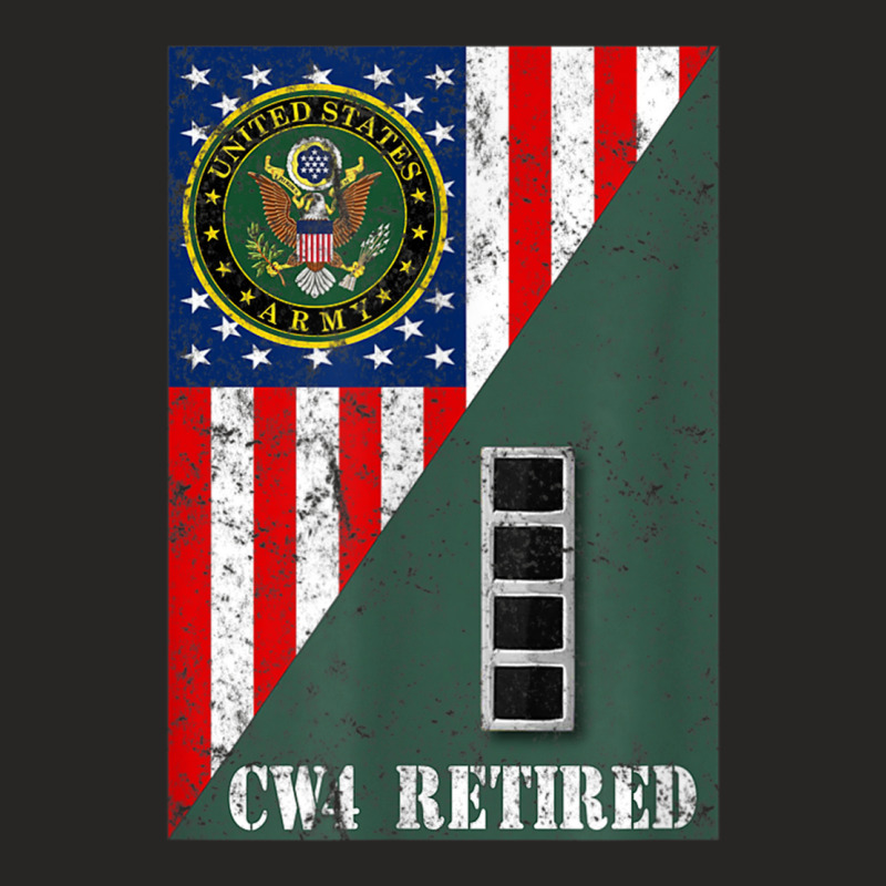 Retired Army Chief Warrant Officer Four Cw4 Half Rank & Flag Ladies Fitted T-Shirt by MalcolmJCausby | Artistshot