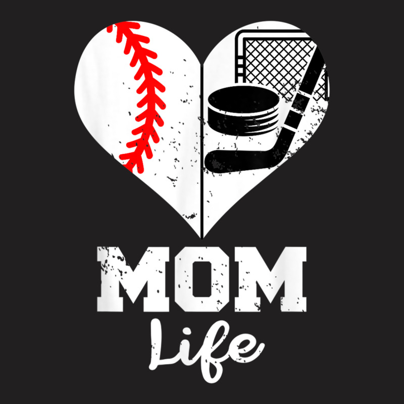 Mom Life Heart Funny Baseball Hockey Mom T-shirt | Artistshot