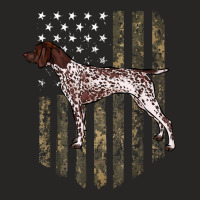 Camo American Flag German Shorthaired Pointer 4th Of July Ladies Fitted T-shirt | Artistshot