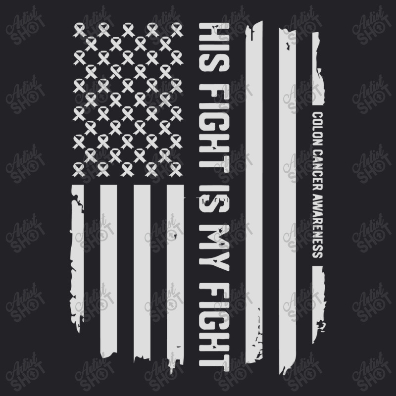 His Fight American Flag Colorectal Bowel Colon Cancer Awareness Youth Tee by ton1 | Artistshot