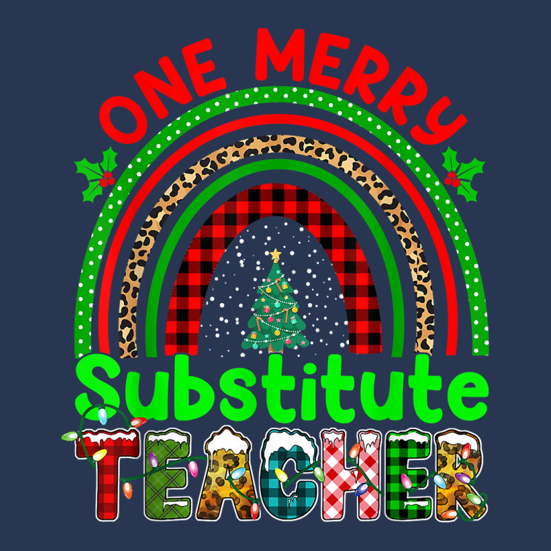 One Merry Substitute Teacher Rainbow Buffalo Plaid Xmas Tree T Shirt Ladies Denim Jacket by anitrasargisg5b | Artistshot