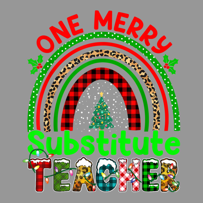 One Merry Substitute Teacher Rainbow Buffalo Plaid Xmas Tree T Shirt Women's V-Neck T-Shirt by anitrasargisg5b | Artistshot