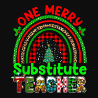 One Merry Substitute Teacher Rainbow Buffalo Plaid Xmas Tree T Shirt Crop Top | Artistshot