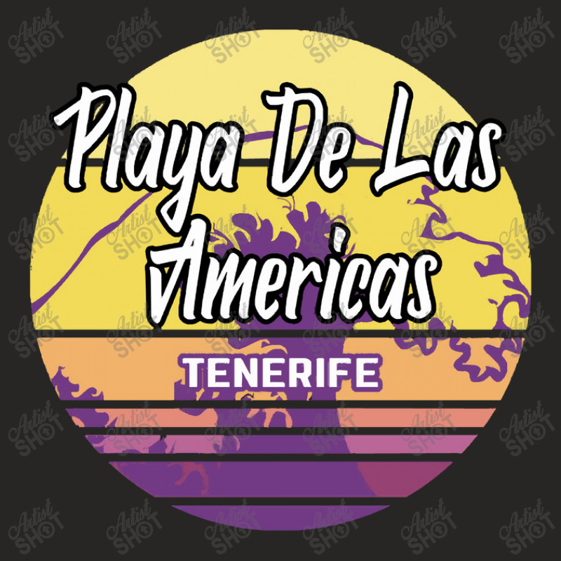 Playa De Las Americas Tenerife Retro Ladies Fitted T-Shirt by EdieTiffany | Artistshot